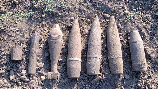 У лісопосадці парку Б. Хмельницького виявлено предмети зовні схожі на артилерійські снаряди часів ІІ Світової війни