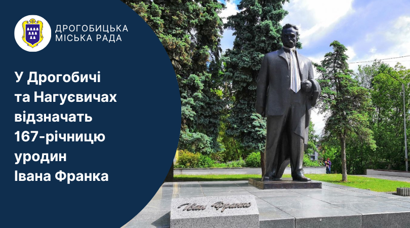 У Дрогобичі та Нагуєвичах відзначать 167-річницю уродин Івана Франка
