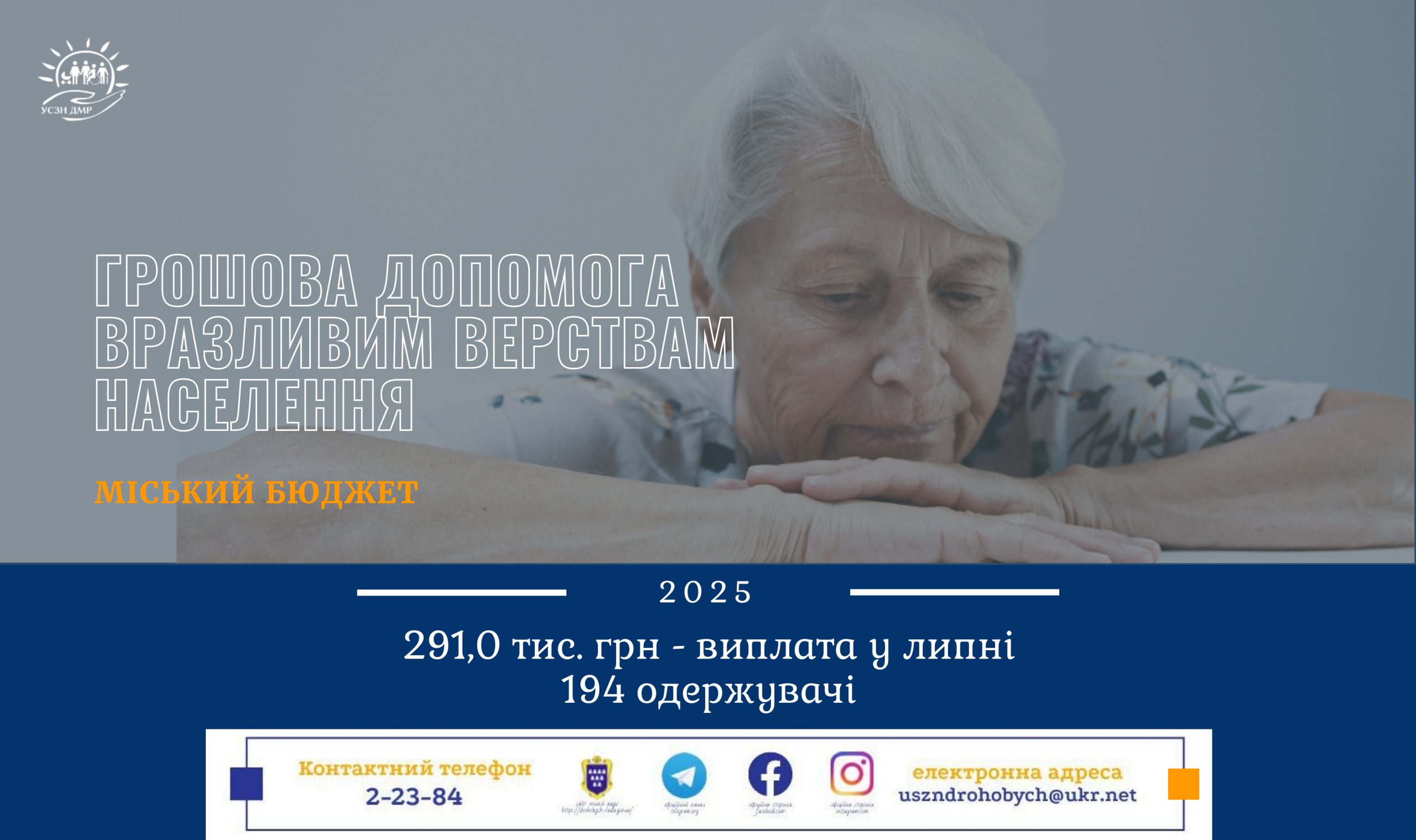 УСЗН: 291 тис. грн виділено на соціальну підтримку вразливих верств населення у липні